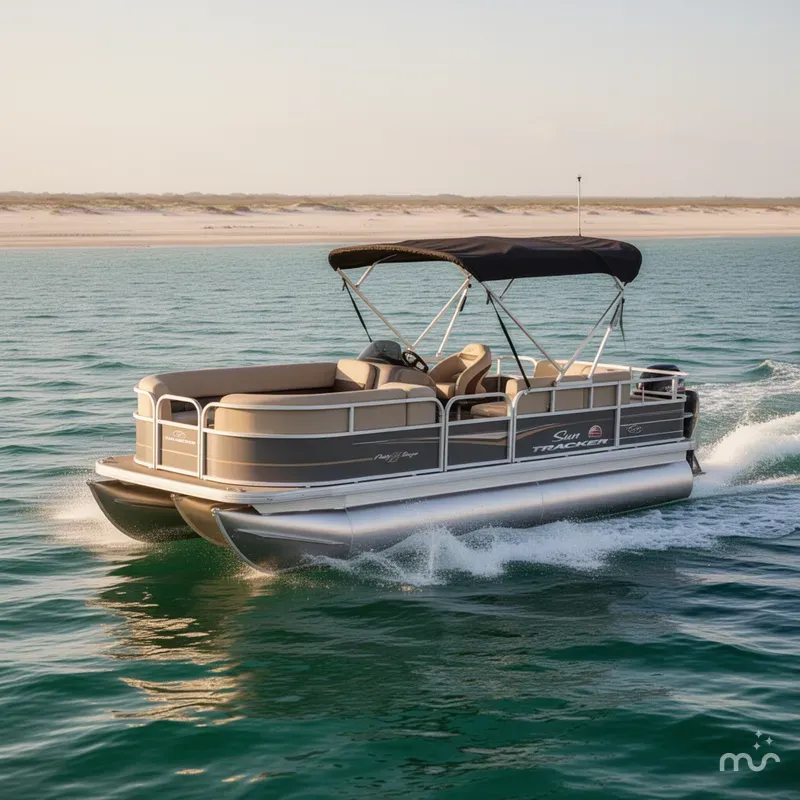 Slide: The Image of Sun Tracker Party Barge 18 DLX 2023 - 4