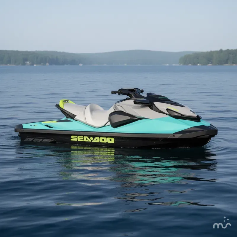 Slide: The Image of Sea-Doo GTI™ SE 170 Tech, Audio, iDF, iBR SE 170 W AUDIO, Ibr, Idf, TEAL & GREEN 2026 - 2