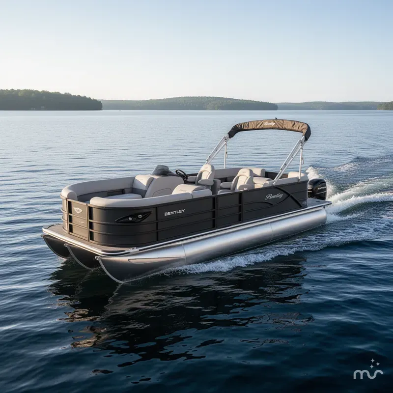 Slide: The Image of Bentley Pontoons Legacy 220 Navigator Quad Lounge & Honda 4-Stroke EFI 2026 - 1