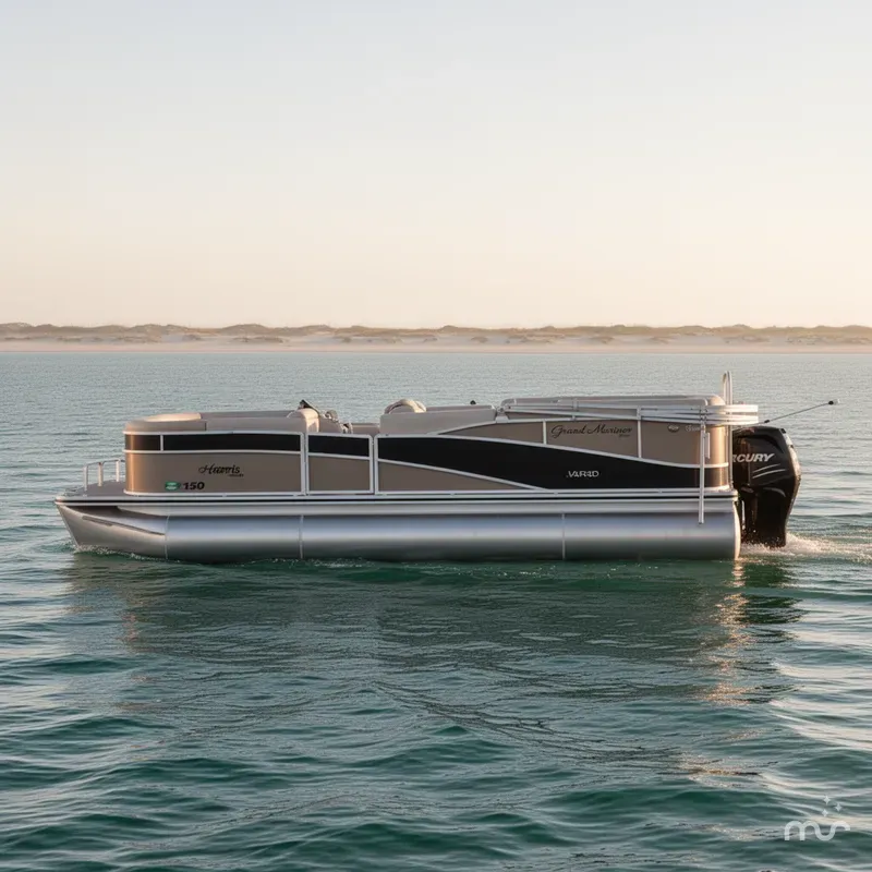 Slide: The Image of Harris Grand Mariner 240 Tritoon W/ 150 Verado 2010 - 2