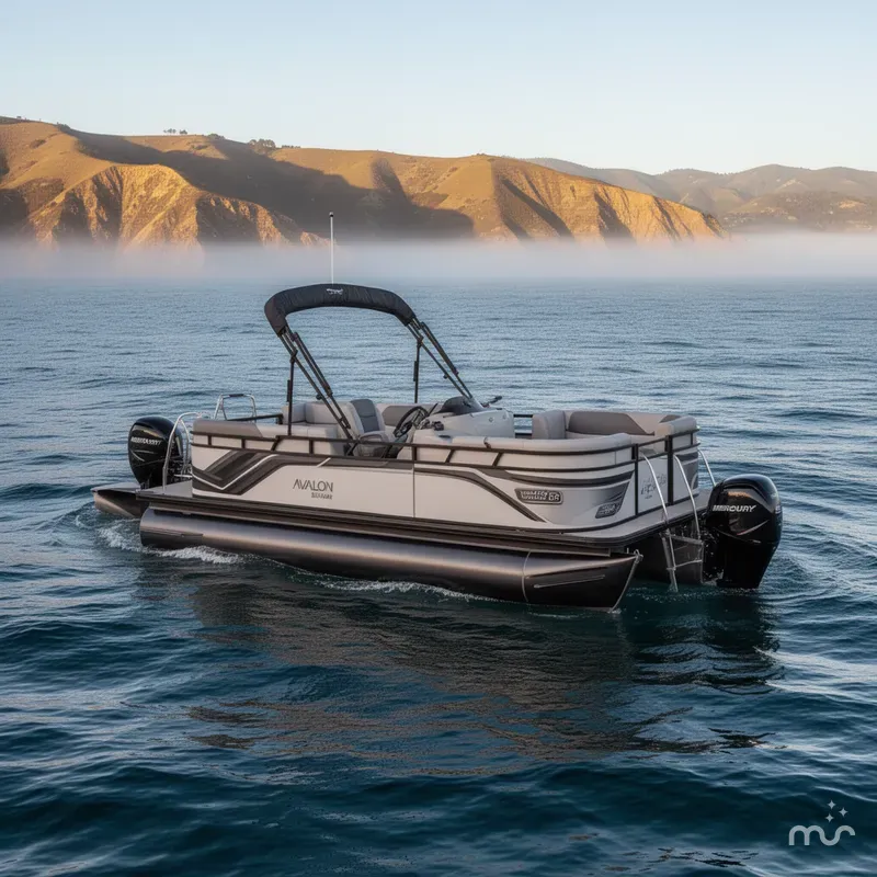 Slide: The Image of Avalon Venture 85 Quad Lounge - 23 FT w/ 150HP Mercury! 2026 - 2