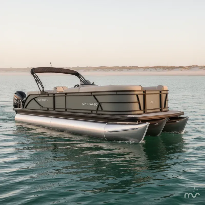 Slide: The Image of Godfrey Sweetwater 22' Split Bench Tritoon - 2286 SBC 2026 - 2