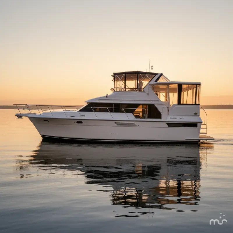 Slide: The Image of Carver Yachts 440 Aft Cabin Motor Yacht 1995 - 2