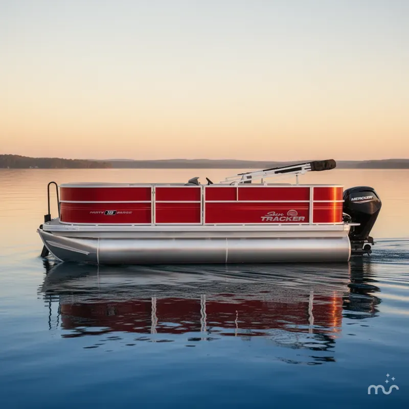 Slide: The Image of Sun Tracker Party Barge 18 DLX 2026 - 2