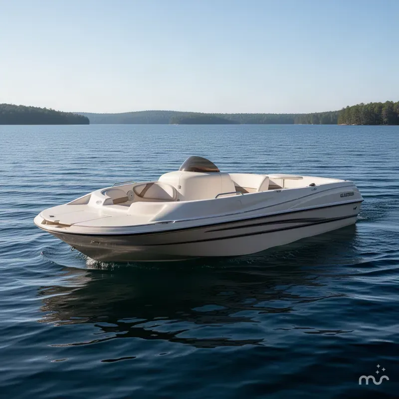 Slide: The Image of Glastron DX215 Deck Boat & 220HP 5.0L Volvo/Penta with Tandem Axle Trailer 2003 - 2