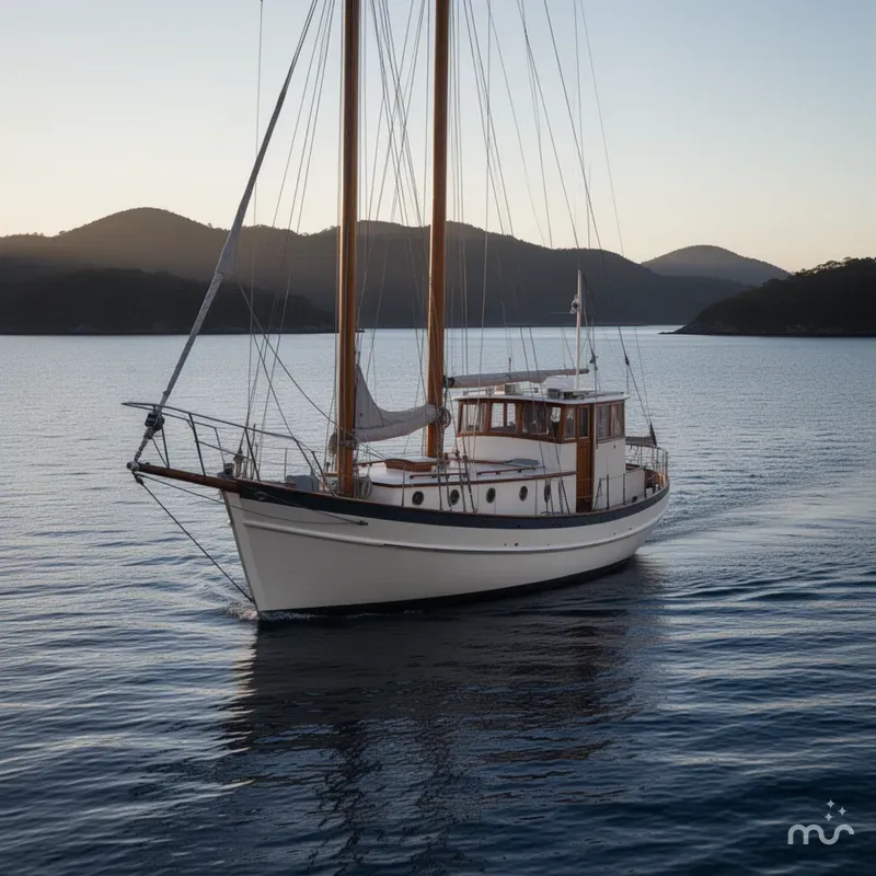 Slide: The Image of Alden Pilothouse Staysail Schooner 1965 - 1