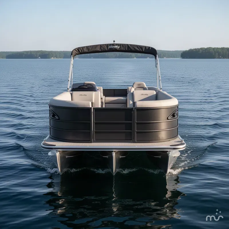 Slide: The Image of Bentley Pontoons Legacy 220 Navigator Quad Lounge & Honda 4-Stroke EFI 2026 - 2
