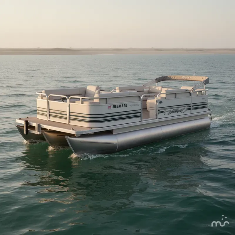 Slide: The Image of Smoker Craft Adventurer SUNSPORT PONTOON 1998 - 1