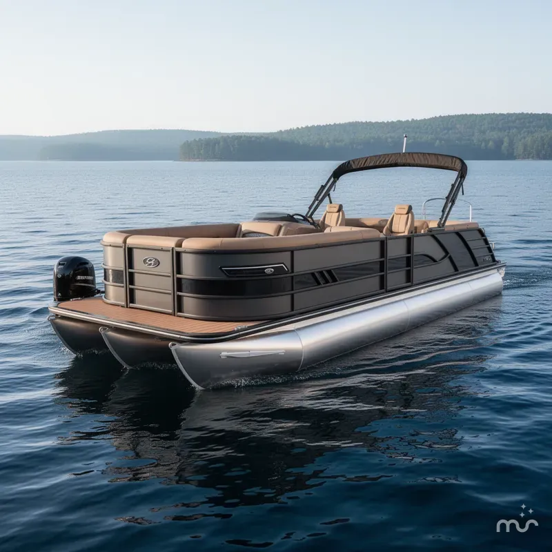 The Image of Bentley Pontoons Elite 300HP Admiral 253 Quad Lounge Tritoon 2026 - 0