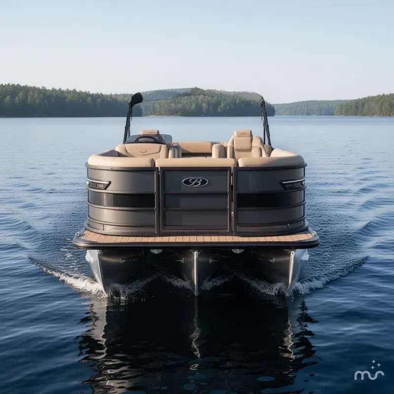 Slide: The Image of Bentley Pontoons Elite 300HP Admiral 253 Quad Lounge Tritoon 2026 - 1