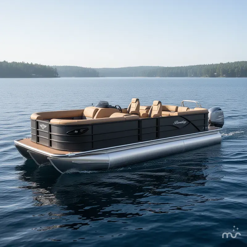 The Image of Bentley Pontoons Legacy 223 Navigator Quad Lounge Tritoon & Honda 4-Stroke EFI 2027 - 0
