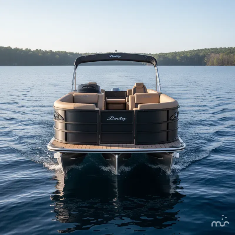 Slide: The Image of Bentley Pontoons Legacy 223 Navigator Quad Lounge Tritoon & Honda 4-Stroke EFI 2027 - 1