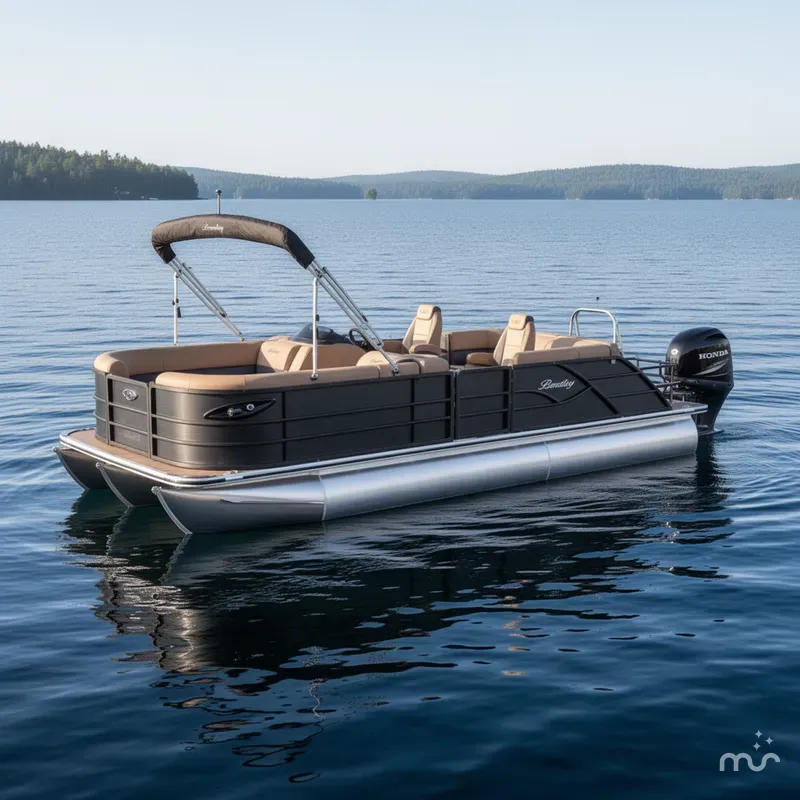 Slide: The Image of Bentley Pontoons Legacy 220 Swingback & Honda 4-Stroke EFI 2027 - 2