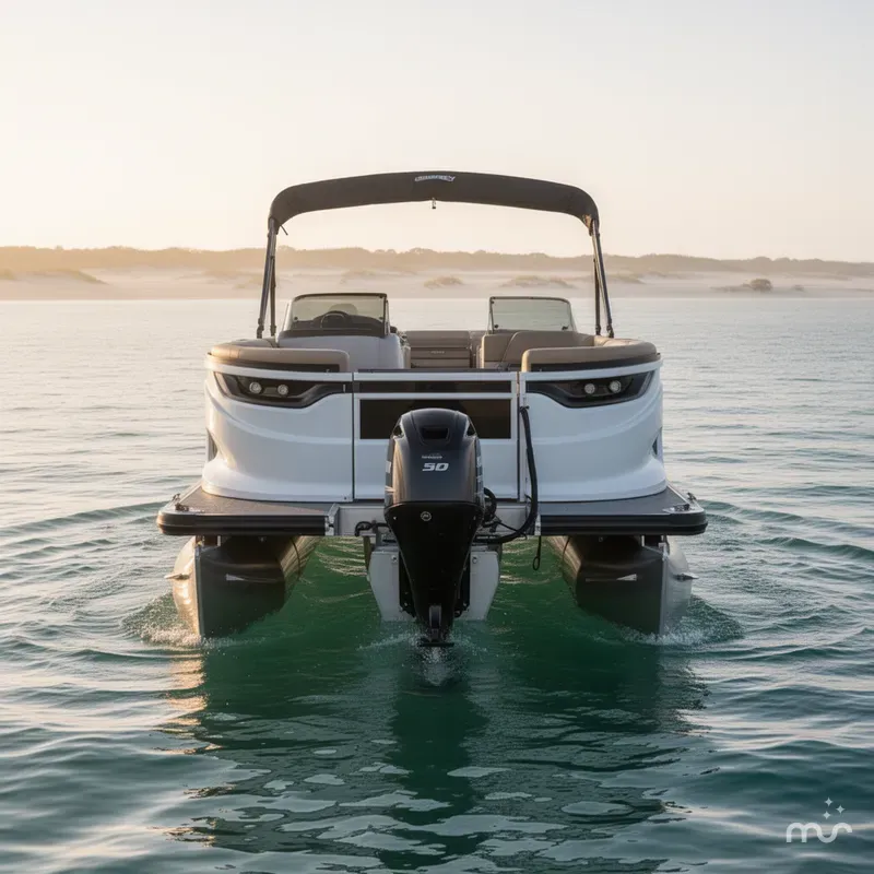 Slide: The Image of Godfrey Sanpan 25' Single Flip Lounge Windshield Tritoon - 2500 SFLW 2027 - 2