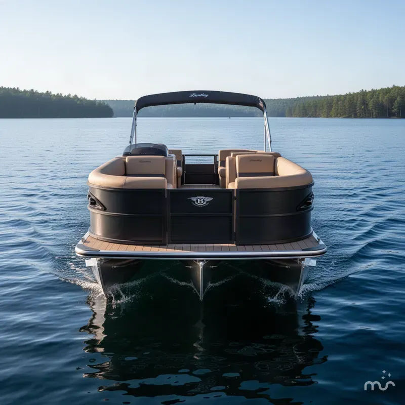Slide: The Image of Bentley Pontoons Legacy 220 Navigator Quad Lounge & Honda 4-Stroke EFI 2026 - 1