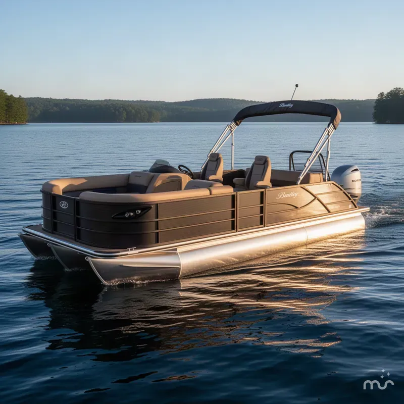 Slide: The Image of Bentley Pontoons Legacy 223 Swingback Tritoon & Honda 4-Stroke EFI 2027 - 2