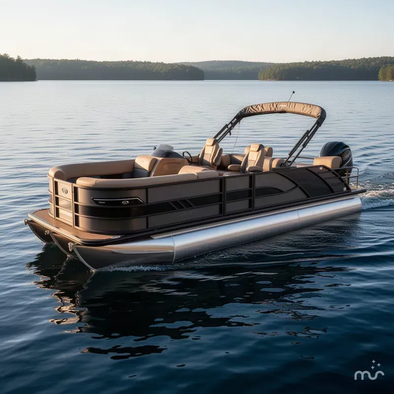 Slide: The Image of Bentley Pontoons Elite 223 Quad Swingback Tritoon 2026 - 2