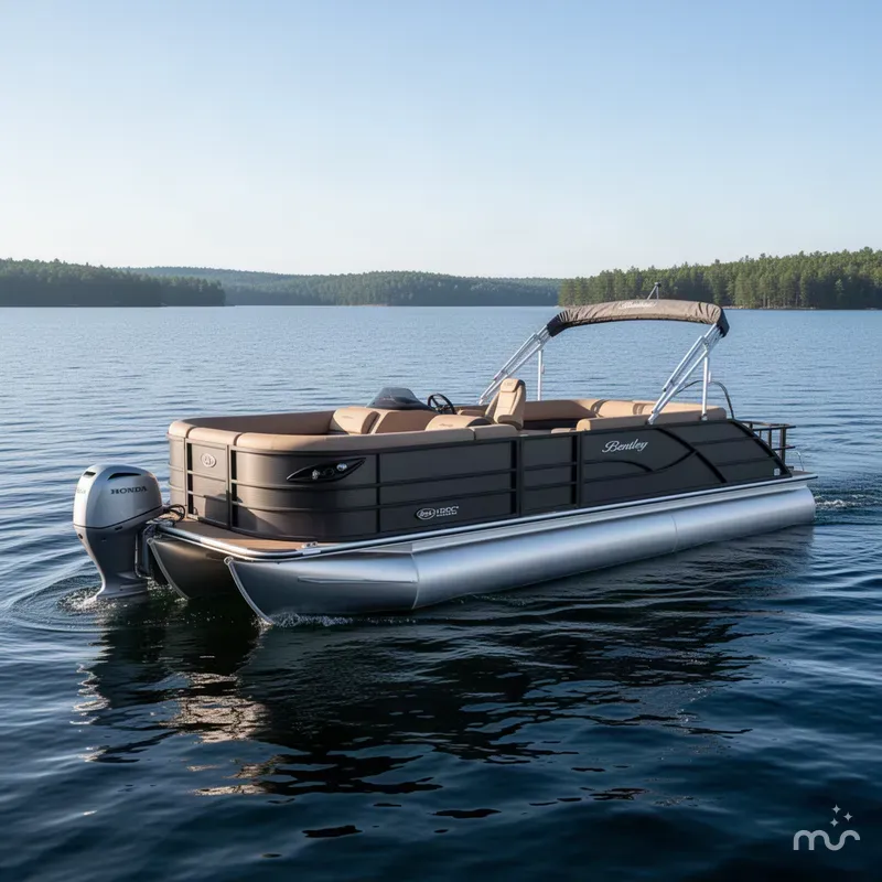 Slide: The Image of Bentley Pontoons Legacy 220 Swingback & Honda 4-Stroke EFI 2027 - 2