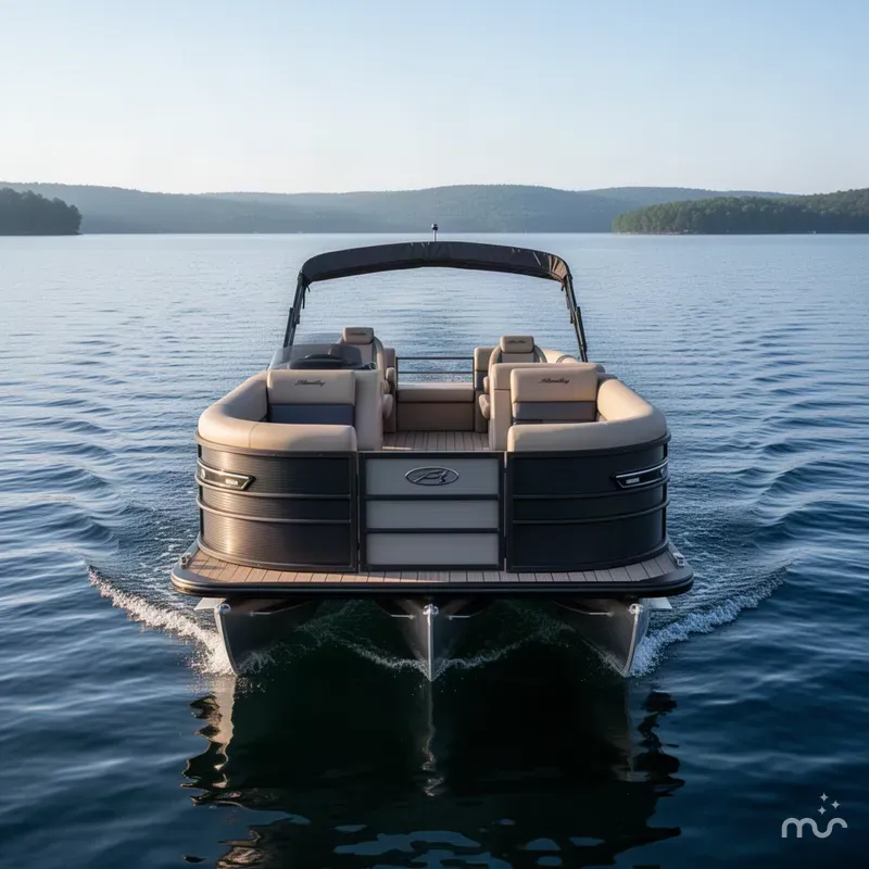 Slide: The Image of Bentley Pontoons Elite 223 Admiral Quad Lounge Tritoon 2027 - 1