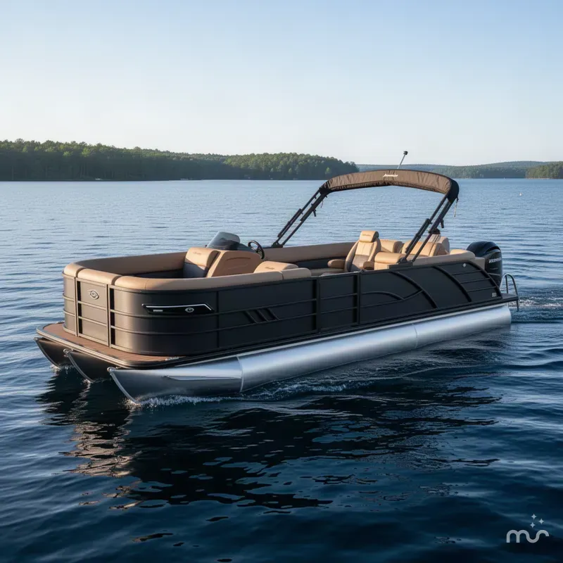 Slide: The Image of Bentley Pontoons Elite 223 Admiral Quad Lounge Tritoon 2027 - 2