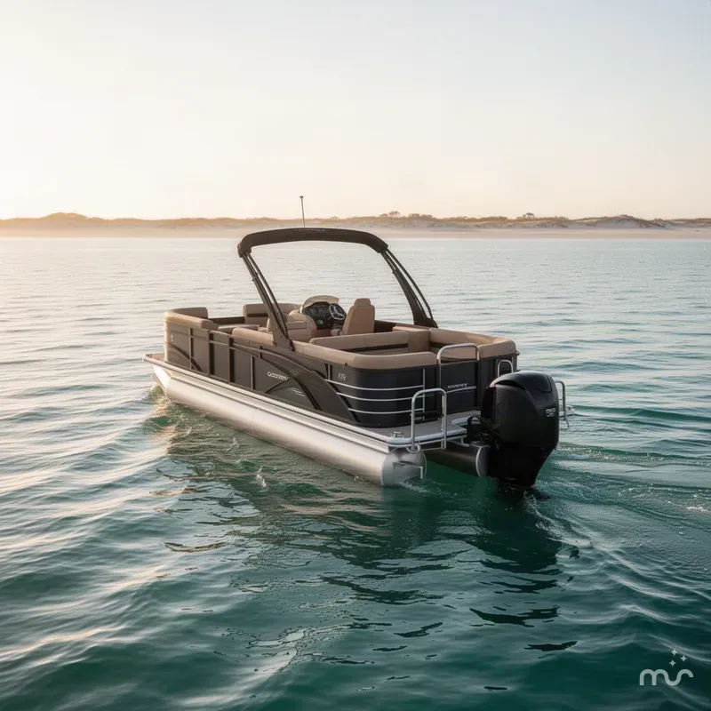 Slide: The Image of Godfrey Monaco 25' Single Flip Lounge Tritoon - 255 SFL 2027 - 2