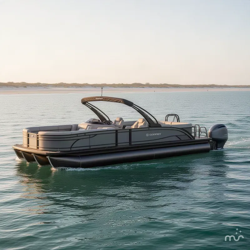 Slide: The Image of Godfrey Monaco 25' Single Flip Lounge Tritoon - 255 SFLC 2027 - 1