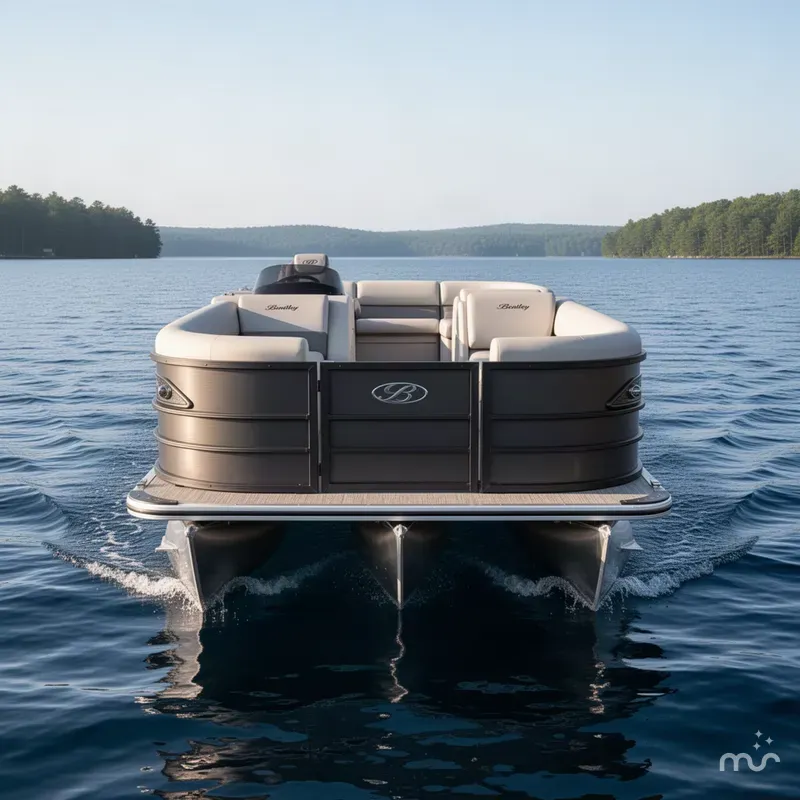 Slide: The Image of Bentley Pontoons Legacy 223 Navigator Quad Lounge Tritoon & Honda 4-Stroke EFI 2026 - 1