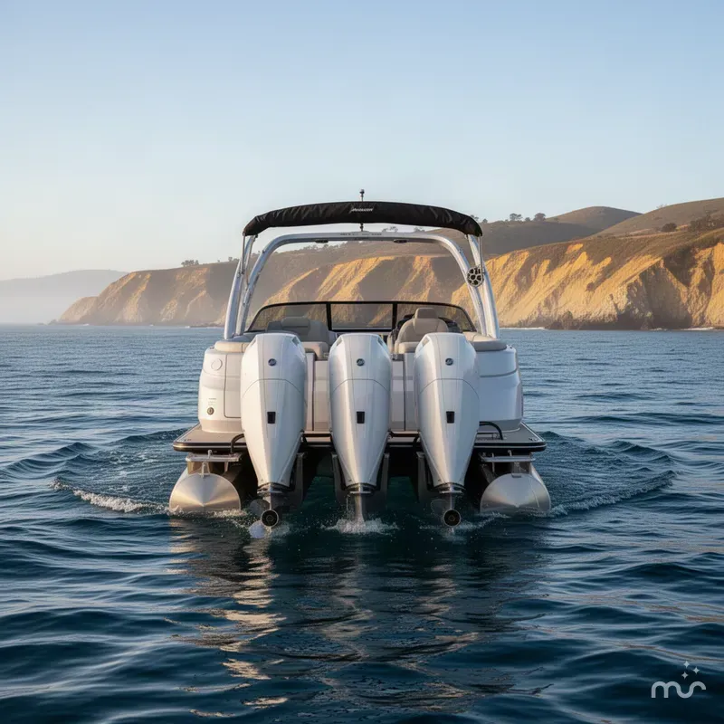Slide: The Image of Avalon Excalibur Carbon Series Quad Lounge Windshield - 27 FT w/ Twin 425HP Mercury V10's! 2026 - 1