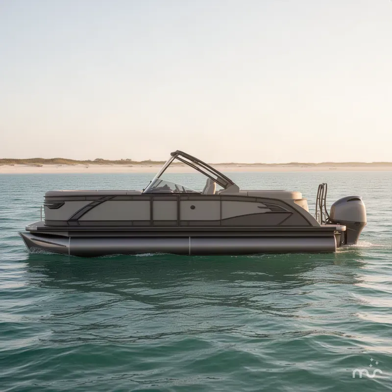 The Image of Godfrey AquaPatio 25' Split Bench Windshield Tritoon - 255 SBW 2027 - 0