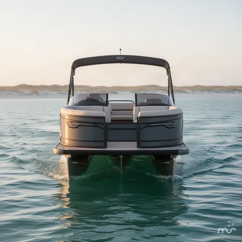 Slide: The Image of Godfrey AquaPatio 25' Split Bench Windshield Tritoon - 255 SBW 2027 - 1