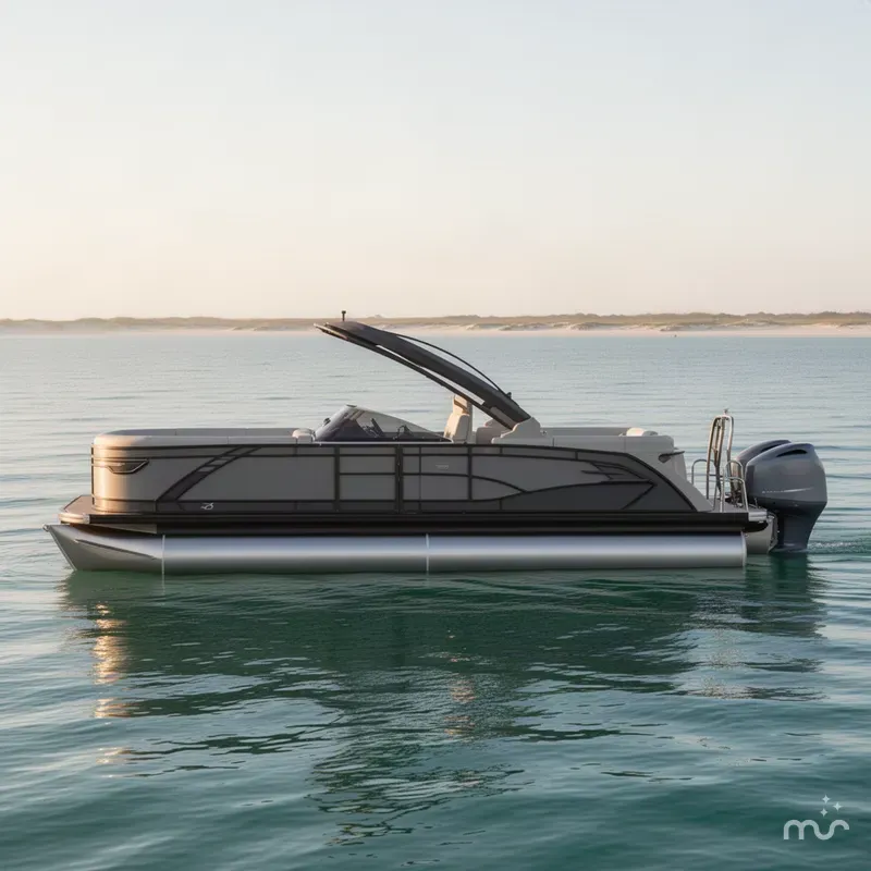 Slide: The Image of Godfrey AquaPatio 25' Split Bench Windshield Tritoon - 255 SBW 2027 - 2