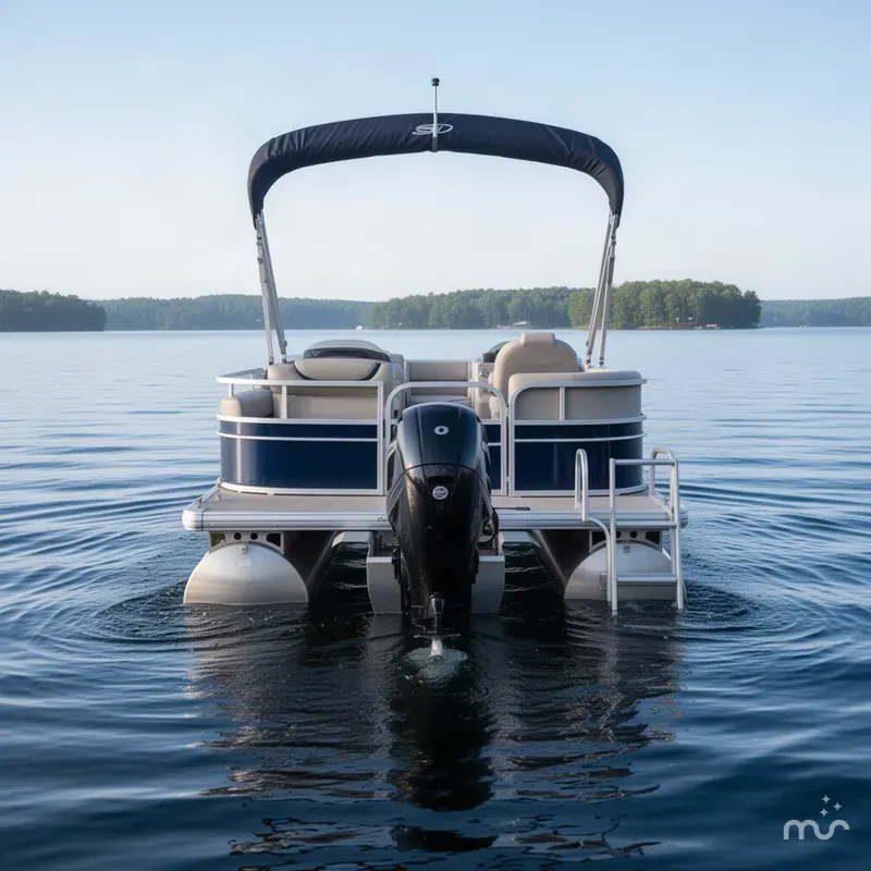 Slide: The Image of Sun Tracker Party Barge 22 DLX XP3 Tritoon & 150HP Mercury 4Stroke 2016 - 2
