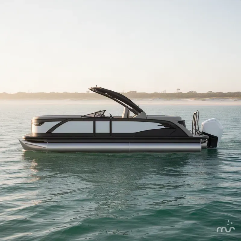 The Image of Godfrey AquaPatio 25' Single Flip Lounge Windshield Tritoon - 255 SFLW 2027 - 0