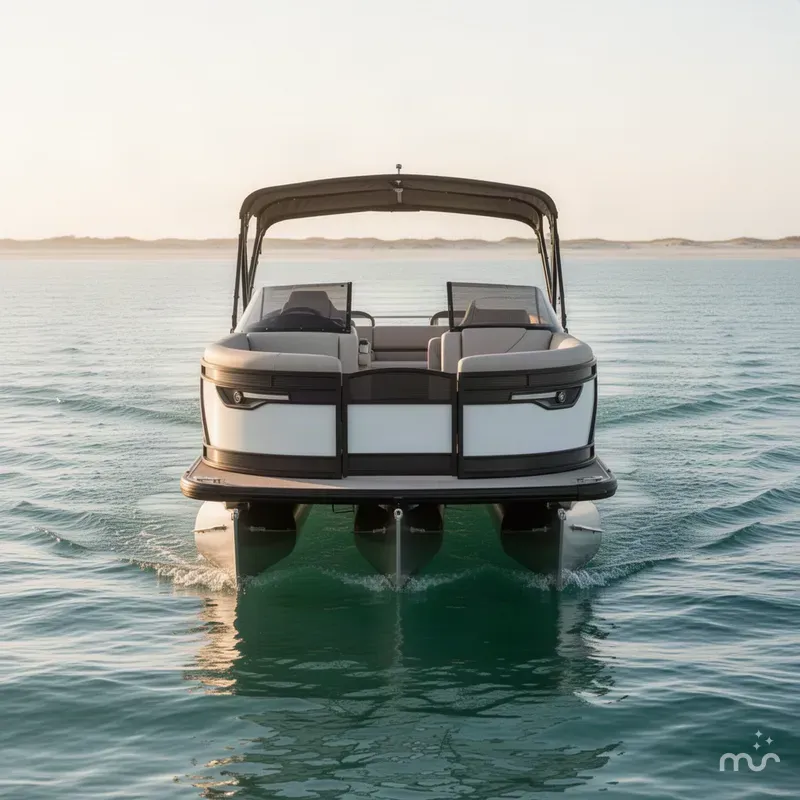 Slide: The Image of Godfrey AquaPatio 25' Single Flip Lounge Windshield Tritoon - 255 SFLW 2027 - 1