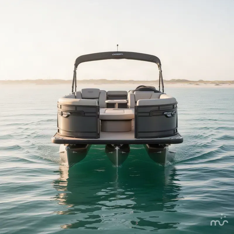 Slide: The Image of Godfrey AquaPatio 25' Midship Table Flip Lounge Tritoon - 255 MTF 2027 - 1