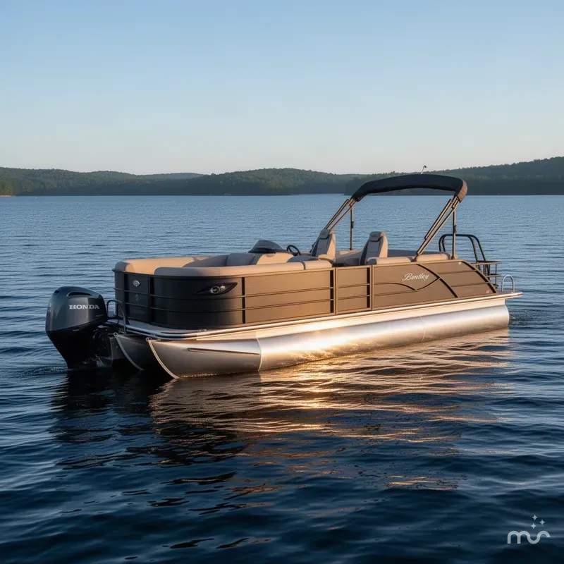 Slide: The Image of Bentley Pontoons Legacy 223 Swingback Tritoon & Honda 4-Stroke EFI 2027 - 2