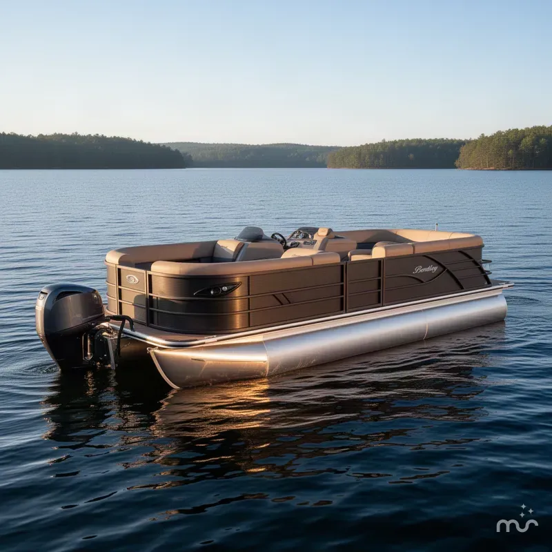 Slide: The Image of Bentley Pontoons Legacy 220 Swingback & Honda 4-Stroke EFI 2027 - 2