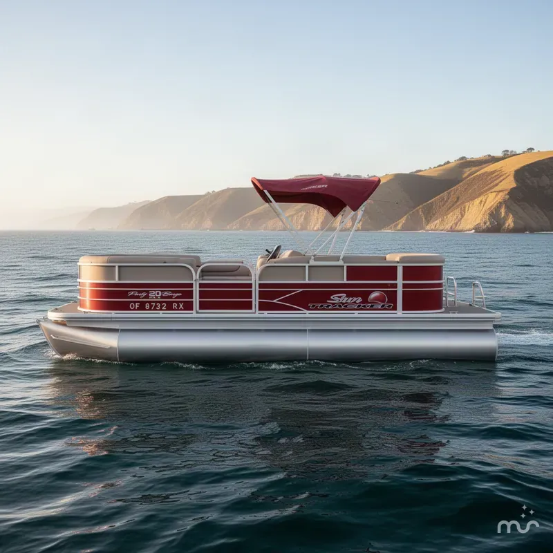 Slide: The Image of Sun Tracker PARTY BARGE 20 DLX w/ 90HP Mercury! 2016 - 1