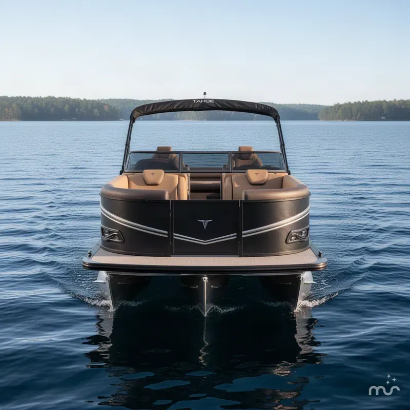 Slide: The Image of Tahoe LTZ 300HP VRB Windshield 2585 Swingback Tritoon 2027 - 1