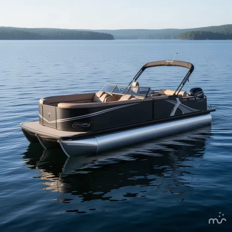 Slide: The Image of Tahoe LTZ 300HP VRB Windshield 2585 Swingback Tritoon 2027 - 2