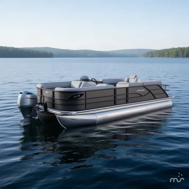 Slide: The Image of Bentley Pontoons Legacy 220 Swingback & Honda 4-Stroke EFI 2027 - 2