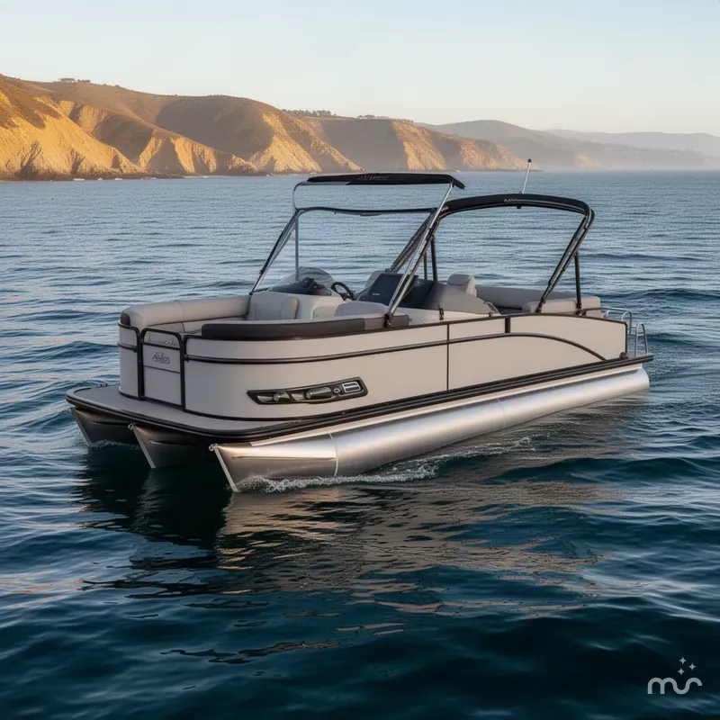 Slide: The Image of Avalon 25' Avalon Catalina Platinum Quad lounge Shift Windshield w/ 250HP Mercury Verado! 2027 - 2