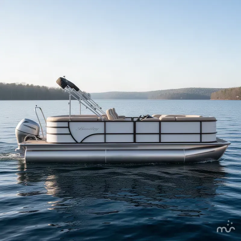 The Image of Bentley Pontoons Legacy 200 Navigator Quad Lounge & 100HP Honda 4Stroke 2022 - 0