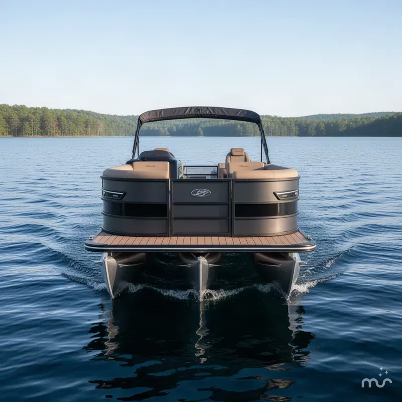 Slide: The Image of Bentley Pontoons Elite 350HP 253 Swingback Tritoon 2026 - 1