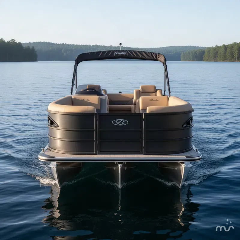 Slide: The Image of Bentley Pontoons Legacy 115HP 220 Swingback Pontoon 2027 - 1