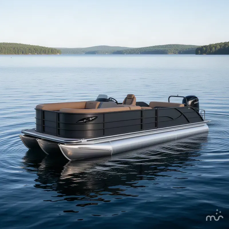 Slide: The Image of Bentley Pontoons Legacy 115HP 220 Swingback Pontoon 2027 - 2