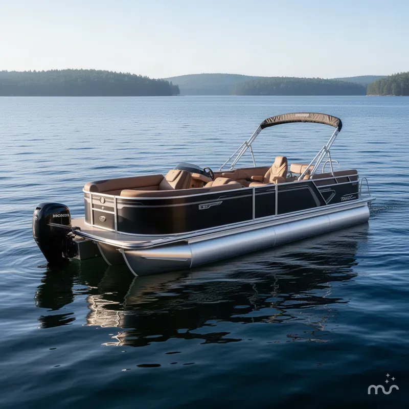Slide: The Image of Tahoe LTZ 2385 Quad Lounge Shift SS Tritoon & Honda 4-Stroke EFI 2027 - 2