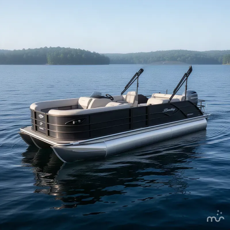 Slide: The Image of Bentley Pontoons Legacy 220 Swingback Bench & Honda 4-Stroke EFI $43995 2027 - 2