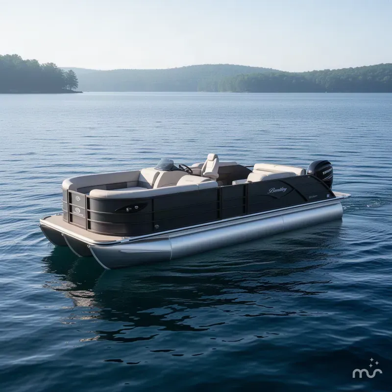 Slide: The Image of Bentley Pontoons Legacy 220 Swingback Bench Pontoon & 115HP $48995 2027 - 2