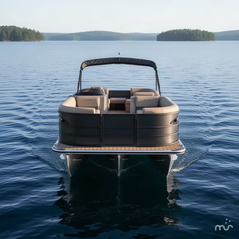 Slide: The Image of Bentley Pontoons Legacy 115HP 220 Navigator Quad Lounge Pontoon 2027 - 1